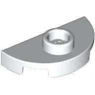 Plate Special Round 1 x 2 Half Circle with Stud (Jumper) / White