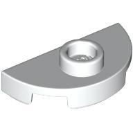 Lego Plate Special Round 1 x 2 Half Circle with Stud (Jumper) / White