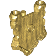 Lego Shield Pentagonal with Rock Edges / Pearl Gold