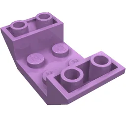 Brick Sloped Inverted 45° 4 x 2 Double with 2 x 2 Recessed / Medium Lavender