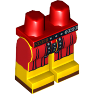 Lego Hips and Yellow Legs with Belt, Red Roman Tunic and Reddish Brown Sandals Print / Red