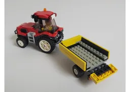Red Tractor with Trailer