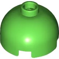 Brick Round 2 x 2 Dome Top, Vented Stud / Bright Green