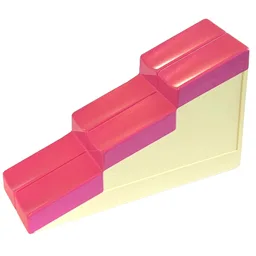 Duplo Roof-piece Slope 17° 2 x 6 Stepped with Dark Pink Shingles / White