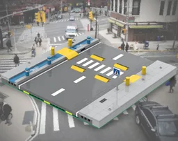 MILS Road Bike Lane - Straight Crosswalk