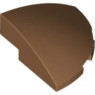 Brick Round Corner, Curved 3 x 3 x 1 Quarter Circle / Medium Nougat