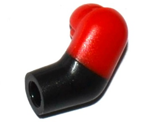 Lego Arm, Left with Molded Red Short Sleeve  Pattern / Black