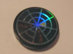 Tile, Round 2 x 2 with Iridescent Mirrored Radar Type 1 Pattern (Sticker) - Set 7646
