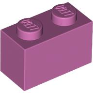 Lego Brick 1 x 2 / Medium Dark Pink