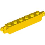 Lego Hinge Brick 1 x 6 Locking with 1 Finger Vertical End and 2 Fingers Vertical End, 9 Teeth / Yellow