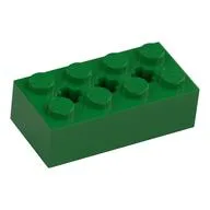 Brick Special 2 x 4 with 3 Axle Holes / Green