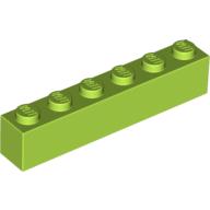 Lego Brick 1 x 6 / Lime