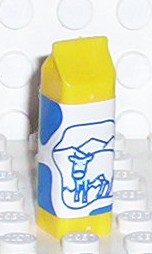 Lego Scala Accessories Carton Milk, Label with Large Blue Shapes and Cow Pattern (Sticker) - Set 5944