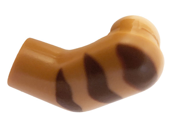 Lego Arm, Left with Reddish Brown Stripes Pattern