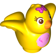 Lego Duplo Animal Bird with Pink Chest and Bow Print / Yellow