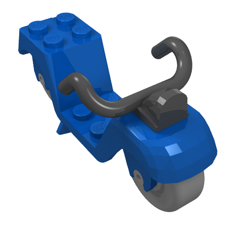Lego Fabuland, Scooter with Grey Wheels and Black Handlebars / Blue