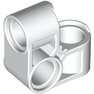 Lego Technic Pin Connector Perpendicular 2 x 2 Bent / White