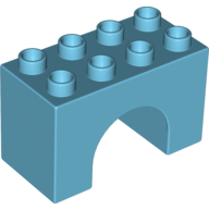 Lego Duplo Brick 2 x 4 x 2 Arch / Medium Azure