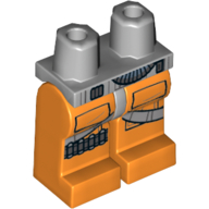 Lego Hips and Orange Legs with Rebel Pilot Flight Suit Print / Light Bluish Gray