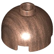 Brick Round 2 x 2 Dome Top, Blocked Open Stud, Bottom Axle Holder / Copper