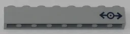 Brick 1 x 8 with Train Logo Dark Blue Pattern Right (Sticker) - Set 60197