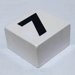 Duplo Tile 2 x 2 x 1 with '7' Print / White