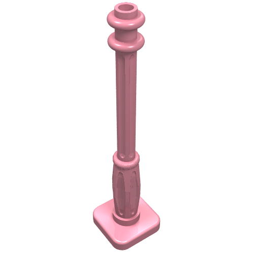 Lego Lamp Post 2 x 2 x 7 with 6 Base Flutes / Pink