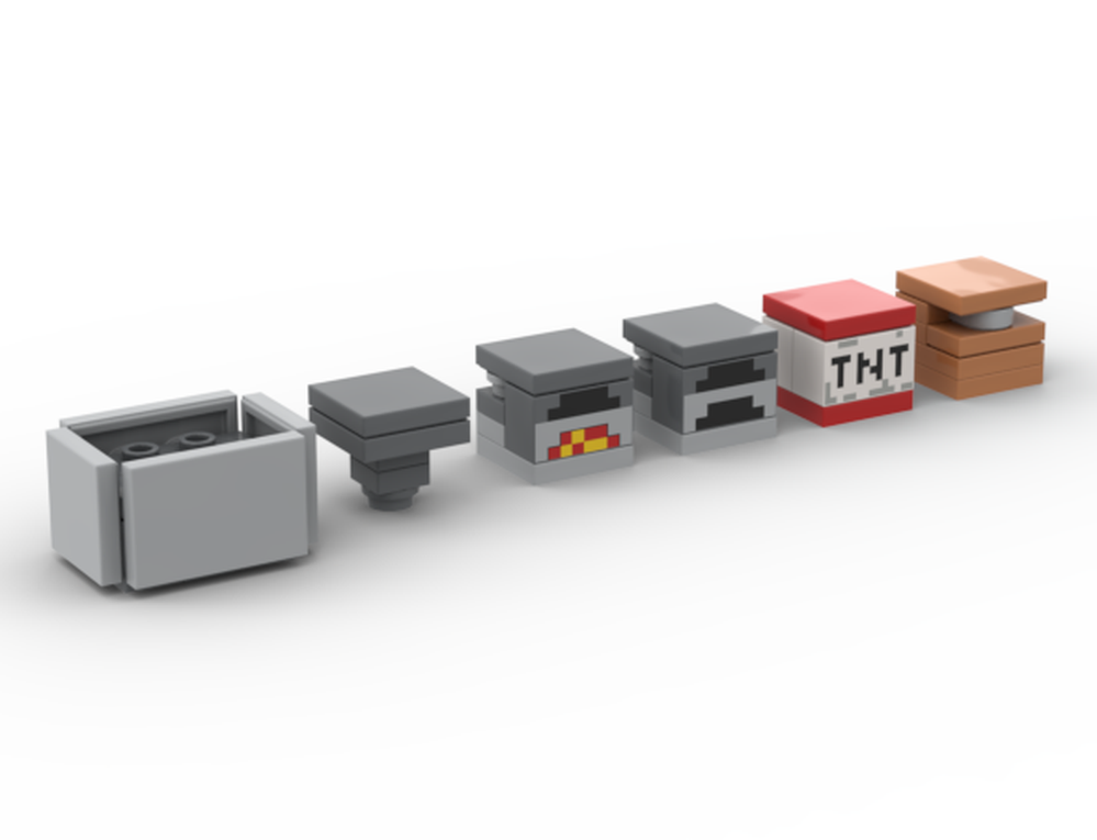 Lego Minecart with contents that can be placed inside.
