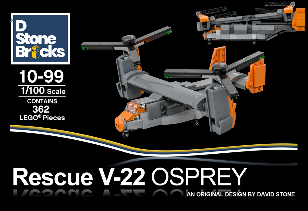Lego Rescue V-22 Osprey Tiltrotor 1:100 Scale (Inspired