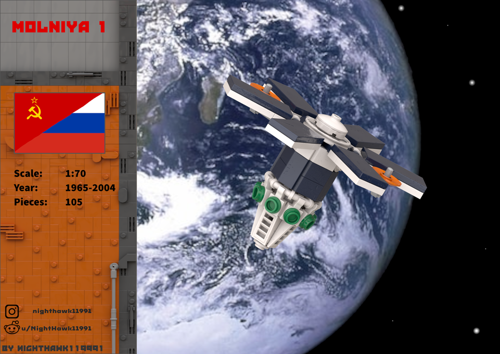 Lego Molniya 1 1:70 (Soviet military/communication satellites)