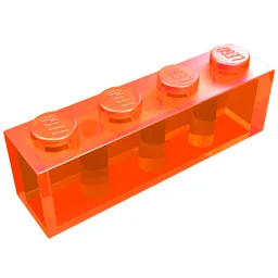 Brick 1 x 4 / Trans-Neon Orange