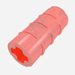 Technic Axle Connector Ridged [with x Hole x Orientation] / Trans-Red