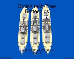 1:560 scale British tech-tree Battleships Part 1
