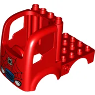 Duplo Car Body Truck 4 x 4 Flatbed with 4 Top Studs - Headlights and Spiderman Logo Print