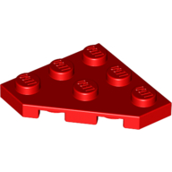 Lego Wedge Plate 3 x 3 Cut Corner / Red
