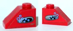 Slope 45 2 x 1 with Vent and Bubbles Pattern on Both Sides (Stickers) - Set 8057