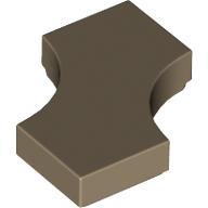 Lego Tile Special 2 x 2 with 2 Quarter Round Cutouts / Dark Tan