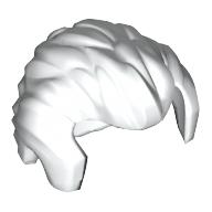 Lego Hair Short Swept Back with Sideburns and Widow's Peak / White