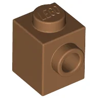 Brick Special 1 x 1 with Stud on 1 Side / Medium Nougat