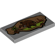 Lego Tile 2 x 4 with Cave Painting of a Woolly Mammoth Print