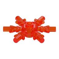Lego Snowflake / Star 4 x 4 / Trans-Neon Orange