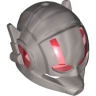 Lego Helmet with Headphones and Trans-Red Visor Pattern (Ant-man) / Flat Silver