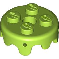 Lego Plate Special Round 2 x 2 with Melting Drops/Icing on Sides / Lime