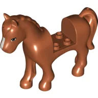 Animal, Horse with 2 x 2 Cutout, Blue Eyes and White Blaze Print / Dark Orange