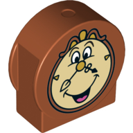 Lego Duplo Brick 1 x 3 x 2 Round Top, Cut Away Sides with Cogsworth Clock Face Print