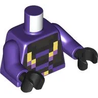 Torso, Realm Raider, Pixelated Pearl Titanium/Black/Bright Light Yellow Armor Print, Dark Purple Arms, Black Hands / Dark Purple