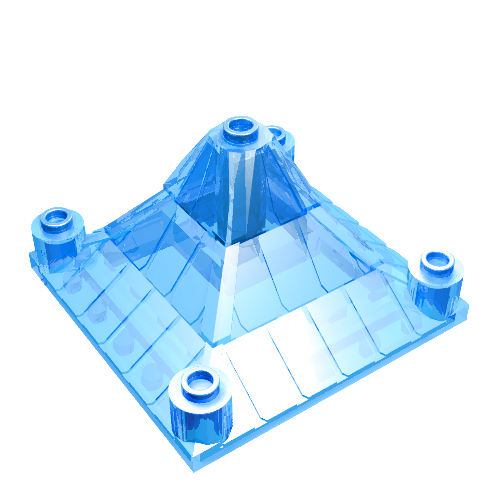 Lego Roof Piece 6 x 6 x 3 Peaked / Trans-Medium Blue