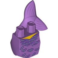 Lego Tail, Mermaid Curved with Dark Purple Outlined Scales Print / Medium Lavender