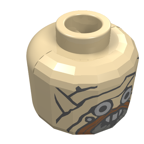 Lego Minifig Head Tusken Raider, Mask, Goggles, Wrap Print [Blocked Open Stud] / Tan