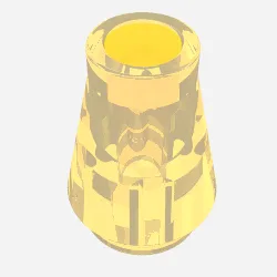 Cone 1 x 1 [No Top Groove] / Trans-Yellow